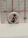 Black Cat Drawing Button Pinback