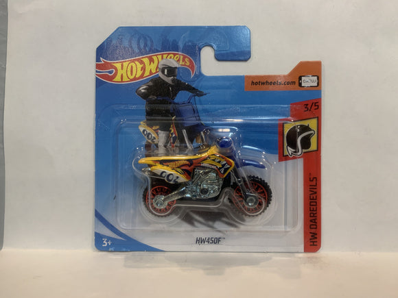 Yellow HW450F HW Daredevils 2018 Hot Wheels Short Card New Diecast Cars AA