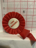 100% Huggable Red Ribbon Button Pinback