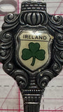 Ireland Green Shamrock Bunratty Castle Silver Plated Europe Souvenir Spoon