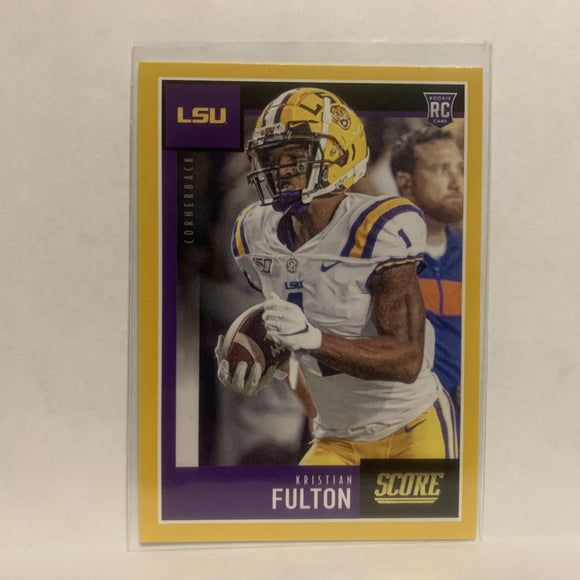 #334 Kristian Fulton Rookie Gold LSU 2020 Score Football Card LT