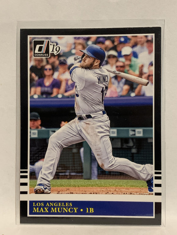 #211 Max Muncy Rookie Black Los Angeles Dodgers 2019 Donruss Baseball Card