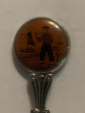 Drawing Man Watching Boats Souvenir Spoon