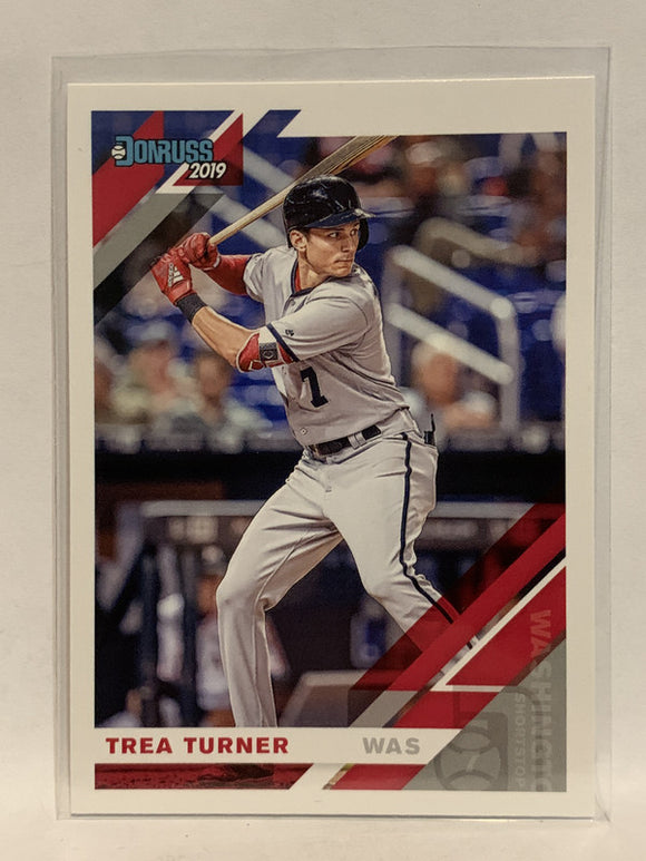 #141 Trea Turner Washington Nationals 2019 Donruss Baseball Card