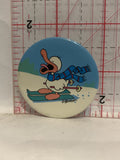 Skiing Duck J Benton Button Pinback