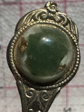Green Rock Gem Stone  Souvenir Spoon