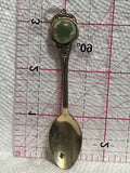 Green Rock Gem Stone  Souvenir Spoon