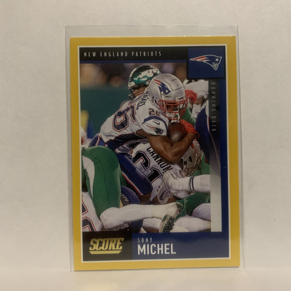 #25 Sony Michel Gold New England Patriots 2020 Score Football Card LU