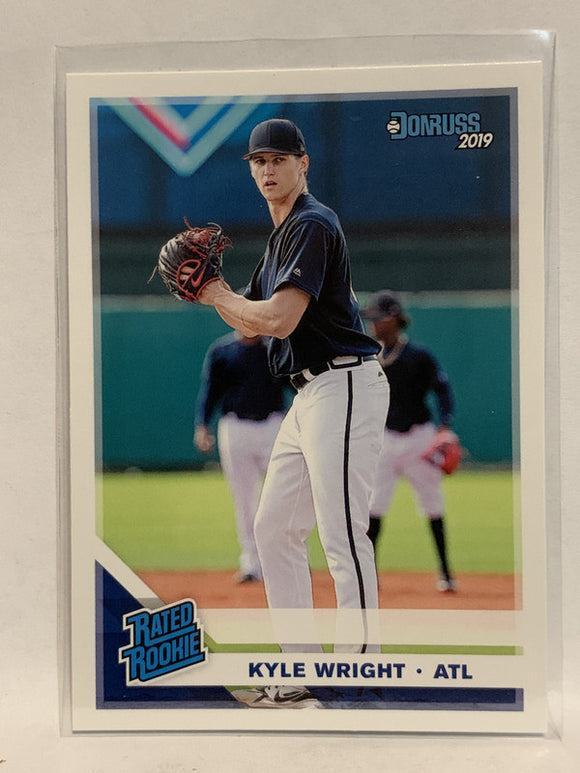 #44 Kyle Wright Rated Rookie Atlanta Braves 2019 Donruss Baseball Card