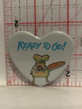Raedy to Go Pizza Heart Button Pinback