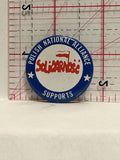 Polish National Alliance Supports Solidarnose Button Pinback