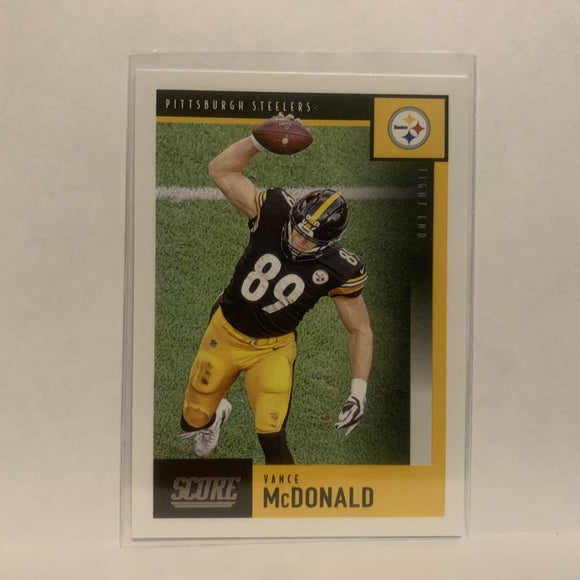 #75 Vance Mcdonald Pittsburgh Steelers 2020 Score Football Card LU