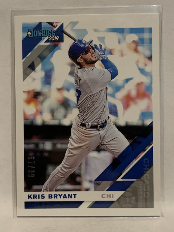 #57 Kris Bryant 67/99 Holo Back Chicago Cubs 2019 Donruss Baseball Card