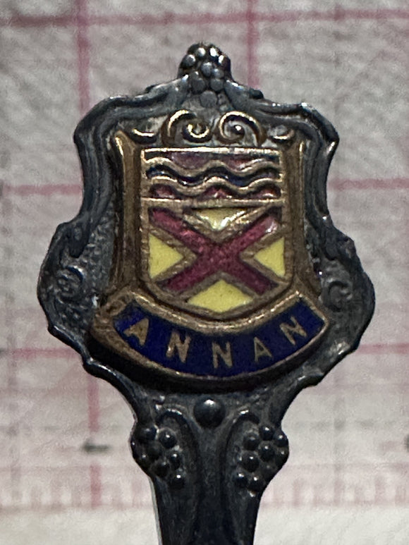 Annan Scotland Crest Emblem Silver Plated  Souvenir Spoon
