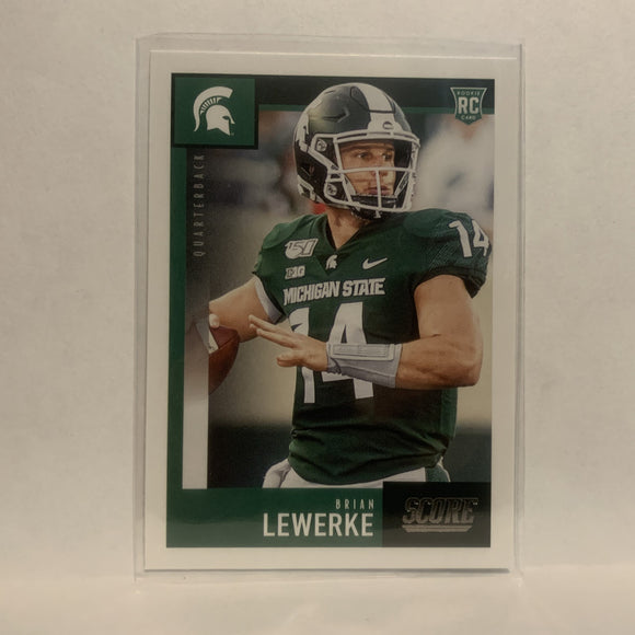 #352 Brian Lewerke Rookie Michigan State 2020 Score Football Card LV