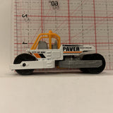 White Road Roller Paver Matchbox Diecast Car GJ