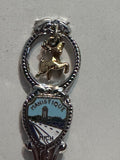 Manistique Michigan Maple Leaf Beaver  Souvenir Spoon
