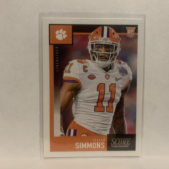 #346 Isaiah Simmons Rookie Clemson 2020 Score Football Card LV