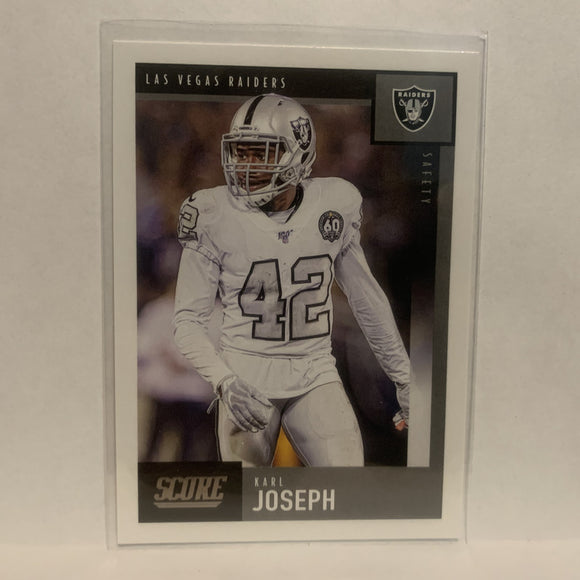 #161 Karl Joseph Las Vegas Raiders 2020 Score Football Card LV