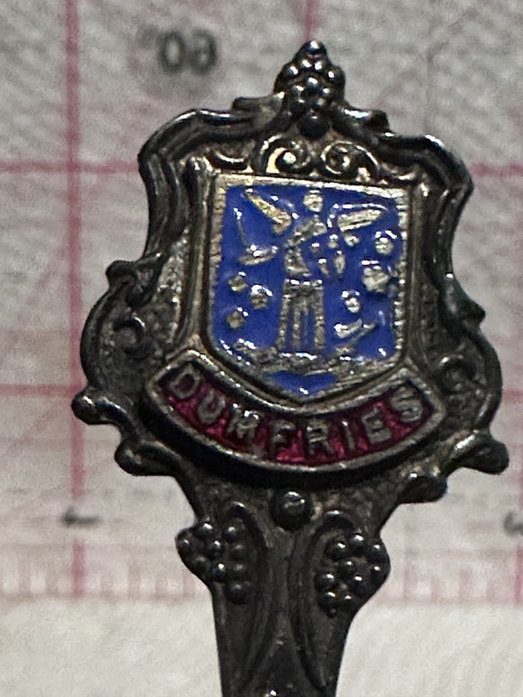 Dumfries Scotland Crest Emblem  Souvenir Spoon