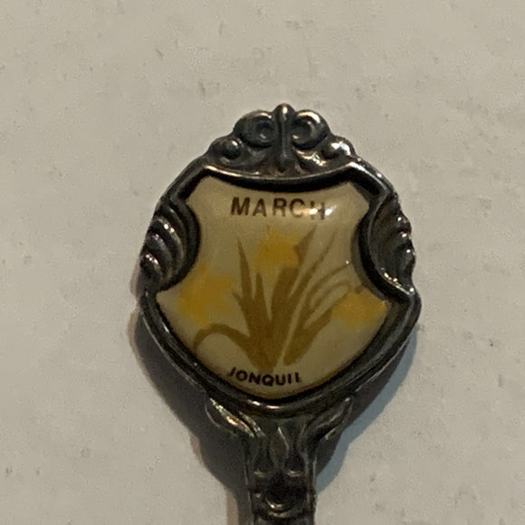 March Jonquil Flower Collectable Souvenir Spoon BL