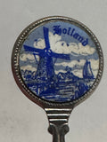 Holland Blue White Windmill  Souvenir Spoon