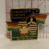 Canadian Fantasy Festival 1987 Molson Park Barrie Ontario Lapel Hat Pin