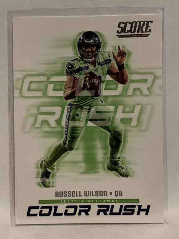#9 Russell Wilson Color Rush Seattle Seahawks 2018 Score Football Card