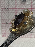 Jewelled Purple White  Souvenir Spoon