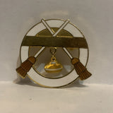 Curling Rock Brooms Lapel Hat Pin