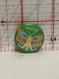 Social Butterfly Button Pinback