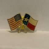 Texas USA Friendship Flags Lapel Hat Pin