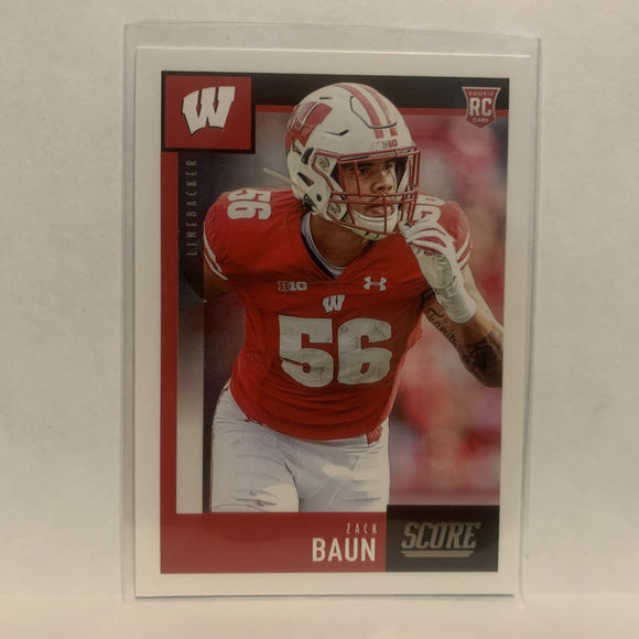 #365 Zack Baun Rookie Wisconsin 2020 Score Football Card LX