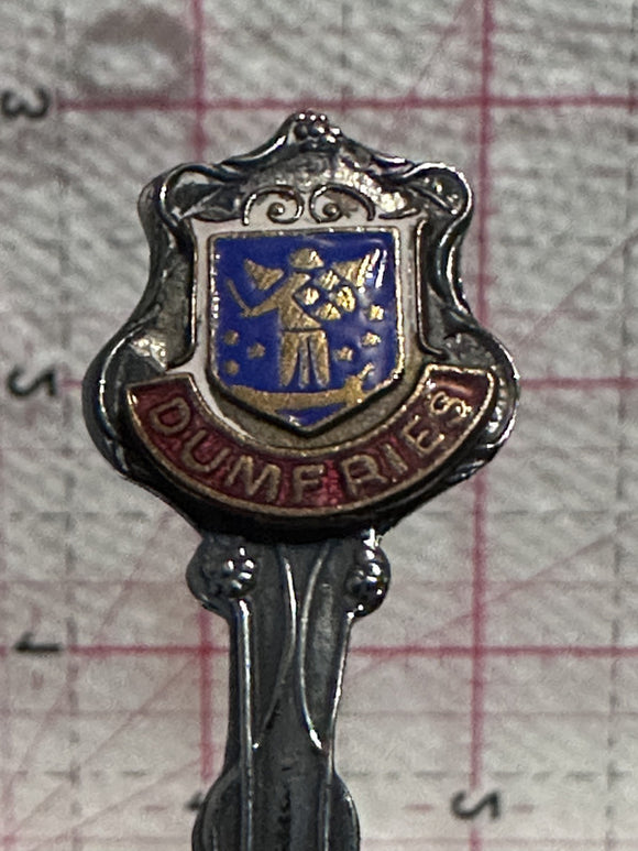 Dumfries Scotland Crest Emblem  Souvenir Spoon