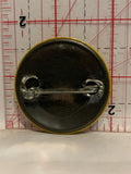 Caution Mouth under Construction Braces Button Pinback
