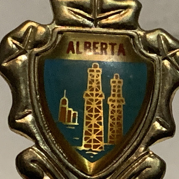 Alberta Canada Oil Derrick Collectable Souvenir Spoon BN