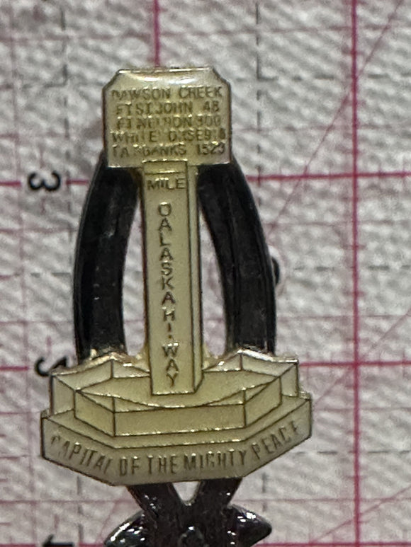 Mile O Alaska Hiway Capital of the Mighty Peace  Souvenir Spoon