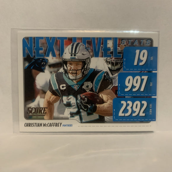 NLS-CM Christian Mccaffery Next Level Stats Carolina Panthers 2020 Score Football Card LY