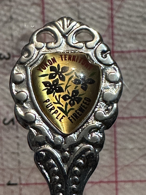 Whitehorse Yukon Territories Purple Fireweed Flower  Souvenir Spoon