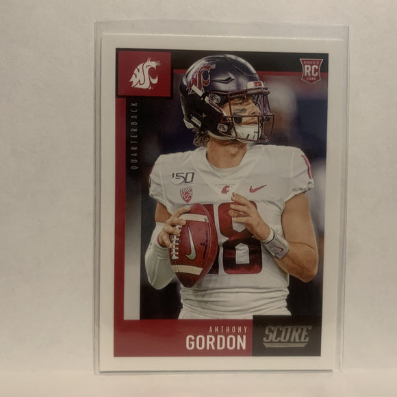 #351 Anthony Gordon Rookie Washington State University 2020 Score Football Card LY