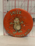 Smile If you wanna Neck Hedgehog Cartoon Button Pinback