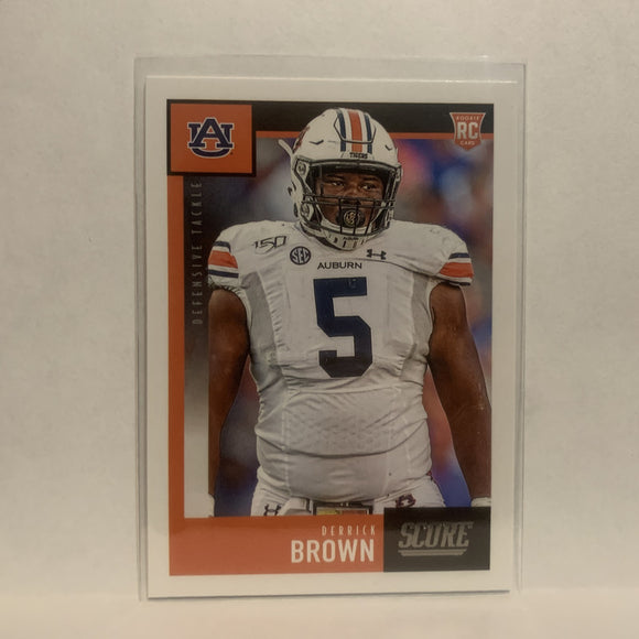 #341 Derrick Brown Rookie Auburn University  2020 Score Football Card LZ