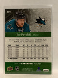 #189 Joe Pavelski San Jose Sharks 2017-18 Parkhurst  Hockey Card