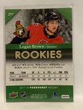 #297 Logan Brown Rookie Ottawa Senators 2017-18 Parkhurst  Hockey Card
