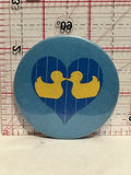 Rubber Duckies Kissing Heart Button Pinback