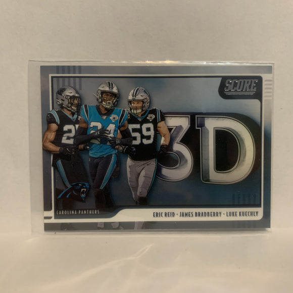 3D-LEJ Reid Bradberry Kuechly Carolina Panthers 2020 Score Football Card LZ1