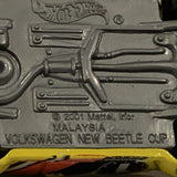 Yellow Volkswagon New Beetle Cup ©2001 Hot Wheels AH