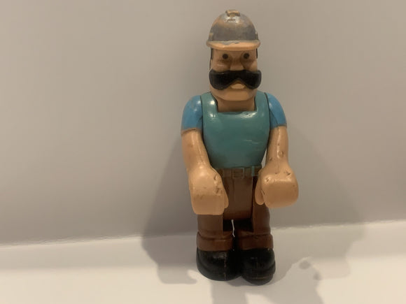 Blue Shirt Construction Worker Action Figure Toy