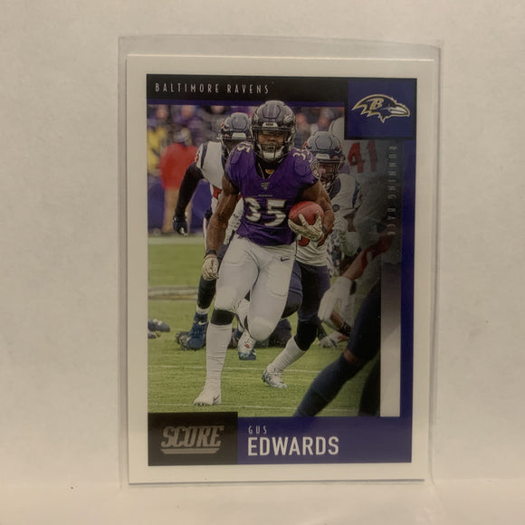 #50 Gus Edwards Baltimore Ravens 2020 Score Football Card LZ2