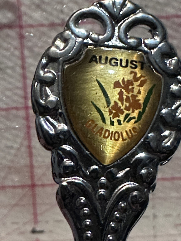 August Gladiolus Flower Stettler Alberta  Souvenir Spoon